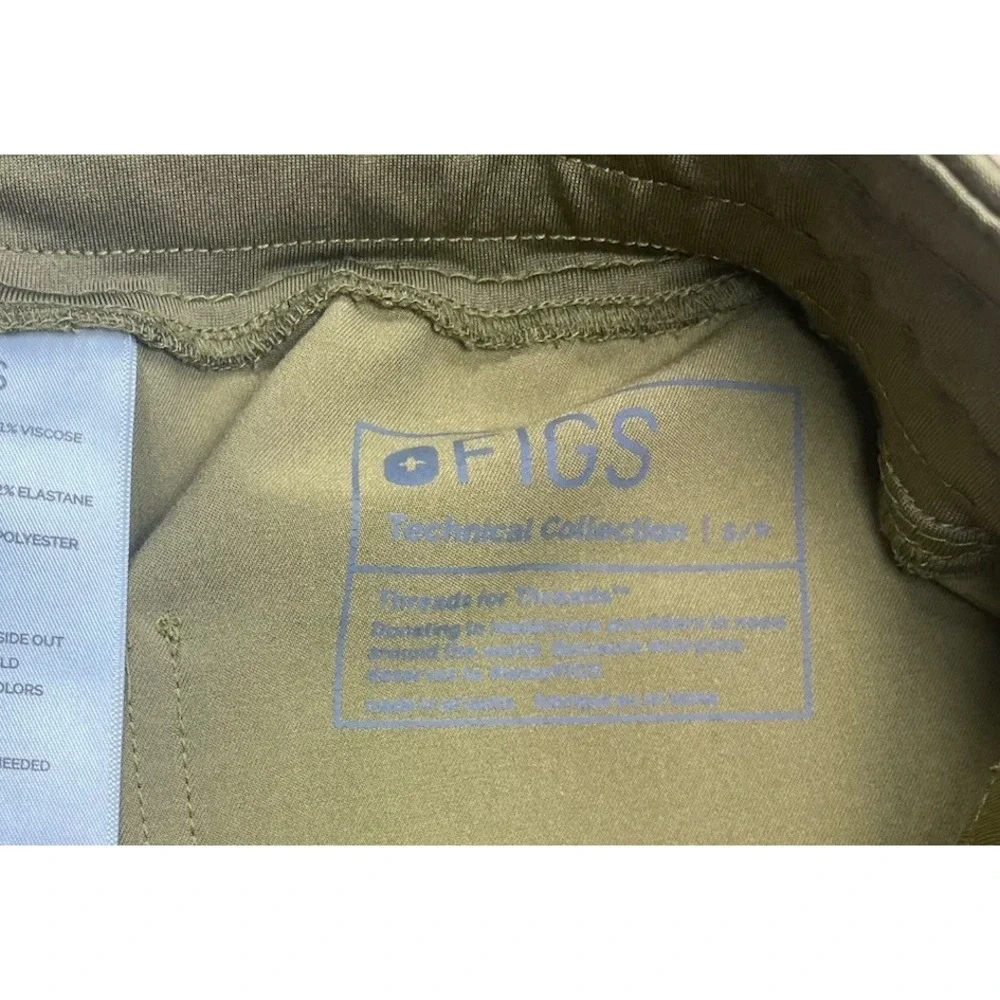FIGS Scrub Set Womens XS Olive Green Top Pants Jogger Medical Uniform - Picture 7 of 8